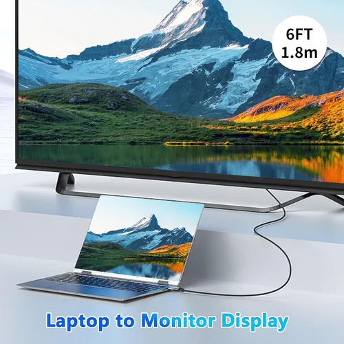 Miniatura 6 de Cable USB-C a DisplayPort de 6 pies, 4K a 144 Hz y 2K a 240 Hz, cable tipo C a DP de transferencia de datos de 10 Gbps