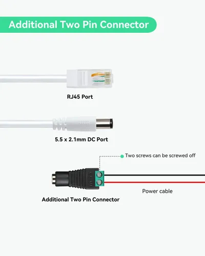 Miniatura 2 de LINOVISION Divisor POE impermeable DC12V, divisor de alimentación a través de Ethernet para exteriores de 10/100 Mbps, fuente de alimentación POE a