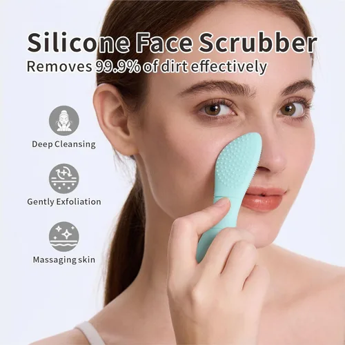 Miniatura 2 de Herramienta para Eliminar Puntos Negros, Espátula Facial de Silicona, Rascador Nasal 2 en 1 para Limpieza Profunda, Espátula Facial para Eliminar