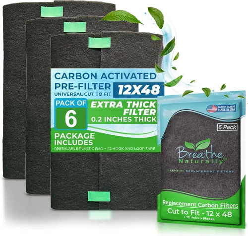Miniatura 29 de Breathe Naturally Corte Universal para Adaptar Filtro de Aire de Carbón Activado – Filtros de Carbón de Repuesto – Lámina de Carbón de Prefiltro