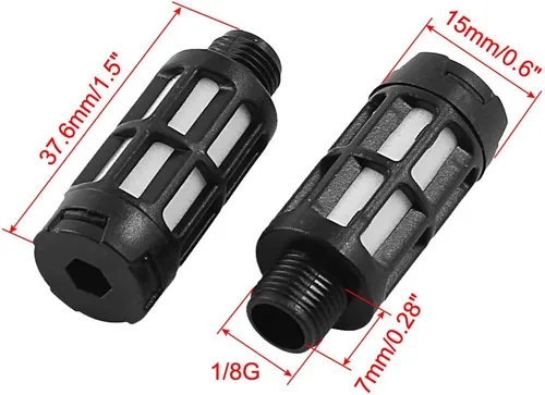 Miniatura 2 de uxcell 0.354 in rosca macho PSU tipo silenciador neumático de ruido de escape 5pcs