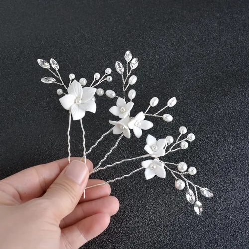 Miniatura 4 de Accesorios para el cabello de novia, 3 piezas de cristal para el cabello, hecho a mano con diamantes de imitación para mujeres, niñas, damas