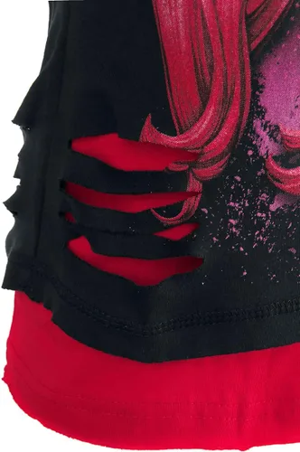 Miniatura 3 de DC Comics - Harley Quinn - Mad Love - Top rasgado rojo 2 en 1 Negro, Negro