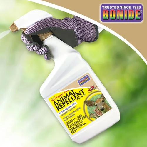 Miniatura 6 de Bonide Repelente de animales de cera de pimiento picante, espray listo para usar de 32 onzas para ciervos, ardillas, conejos en césped y jardín