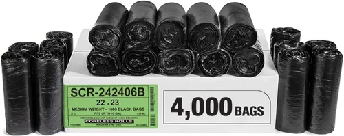 Miniatura 25 de Aluf Plastics - Bolsas de basura de 7-10 galones (paquete comercial de 1000 unidades) - Serie de reducción de fuente, valor de alta densidad