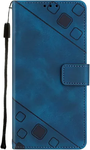Miniatura 7 de Flip Case for Xiaomi 12 Ultra/12S Ultra,Skin Feeling Embossed Solid Color Premium Leather Wallet Case with Hand Strap