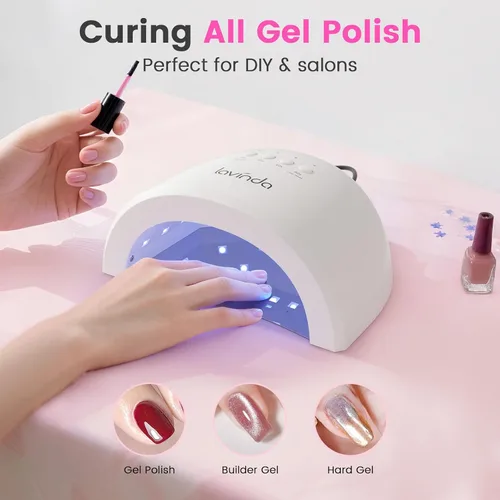 Miniatura 8 de Lavinda Lámpara de uñas LED UV 2 en 1 con luz roja, luz UV de 54 W para uñas de esmalte de gel, secador de uñas profesional de secado rápido