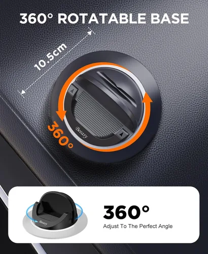 Miniatura 5 de Beeasy Soporte de teléfono celular para salpicadero de automóvil, soporte de teléfono con silicona giratoria de 360°, antideslizante, soporte