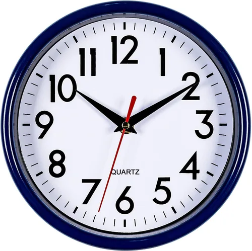 Miniatura 8 de Bernhard Products Reloj de pared blanco de 8 pulgadas retro para cocina, silencioso, sin tictac, de cuarzo, funciona con pilas, para hogar, oficina