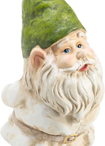Miniatura 10 de Alpine Corporation Estatua Decorativa de Gnomo de Jardín Tradicional para Exteriores de 12 Pulgadas de Alto para Patio Gnomo de jardín tradicional