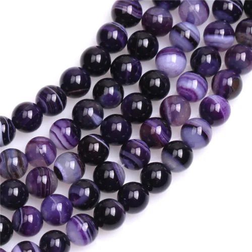 Miniatura 2 de Cuentas sueltas, gemas de ágata redondas facetadas naturales para realizar joyería a mano en grandes cantidades, bricolaje. Una tira: 15 pulgadas