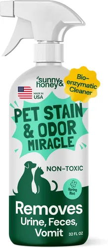 Miniatura 11 de Sunny & Honey Removedor de manchas y olores de mascotas, limpiador enzimático para orina de perro y excremento en alfombras y muebles, spray
