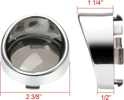Miniatura 2 de PBYMT Cubierta de lente de señal de giro ahumado, biseles cromados estilo visera de bala de 2 pulgadas, compatible con Harley Davidson Dyna Street