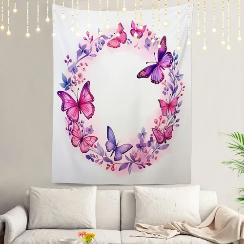 Miniatura 17 de Shrahala Tapiz de pared con paisaje de lago de otoño, bosque amarillo, para colgar en la pared, tapiz grande, decoración de fibra de poliéster