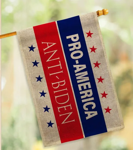 Miniatura 8 de Bandera de la casa de arpillera anti Biden de Estados Unidos, presidente político, demócrata, republicano, fiesta del té de Estados Unidos, pancarta