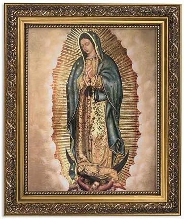 Colección Gerffert Nuestra Señora de Guadalupe - Lámina con Marco Enmarcado, 33 cm (Marco con Acabado Dorado en Tono Ornamentado), Sala de Estar