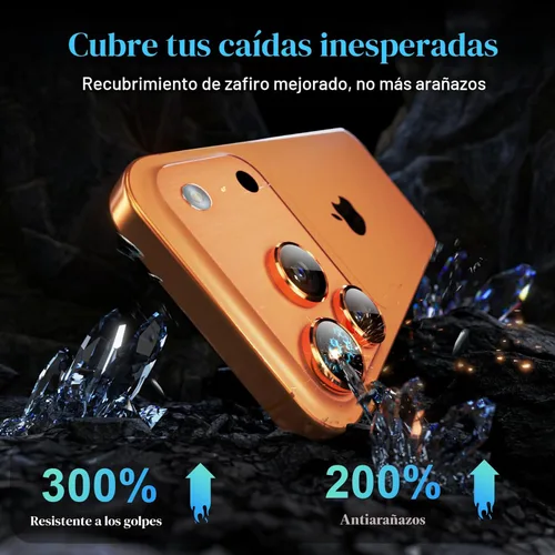 Miniatura 3 de YWXTW Protector de lente de cámara para iPhone 17 Pro/iPhone 17 Pro Max, [bandeja de instalación de 1 paso] Protector de pantalla de vidrio Naranja