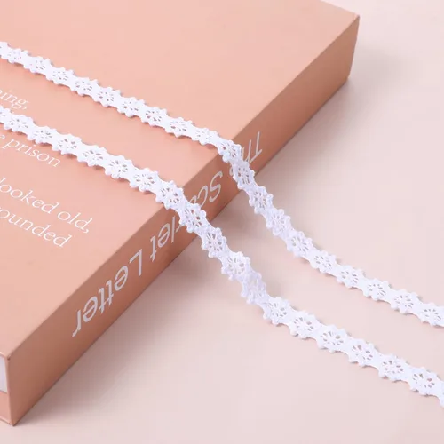 Cinta de encaje, encaje de ganchillo, cinta vintage de algodón, decoración de boda, adornos blancos para paquete de regalo, álbumes de recortes,