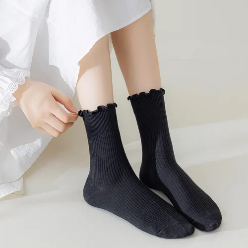 Miniatura 28 de Mcool Mary Calcetines para mujer, con volantes, estilo casual, transpirables, de punto, de algodón, con volantes, paquete de 6