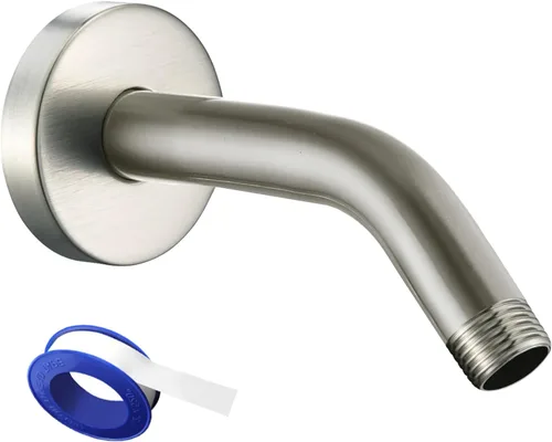 Miniatura 20 de Brazo de ducha Voolan con brida y cinta de teflón, brazo de extensión de cabezal de ducha para baño con ducha fija, acero inoxidable sólido, montado