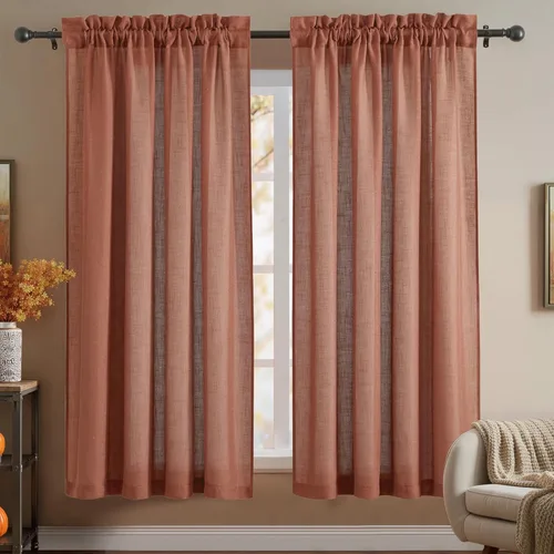 Miniatura 20 de RYB HOME Cortinas extralargas de 108 pulgadas de largo, transpirables con bolsillo para barra, cortinas traslúcidas blancas para sala de estar