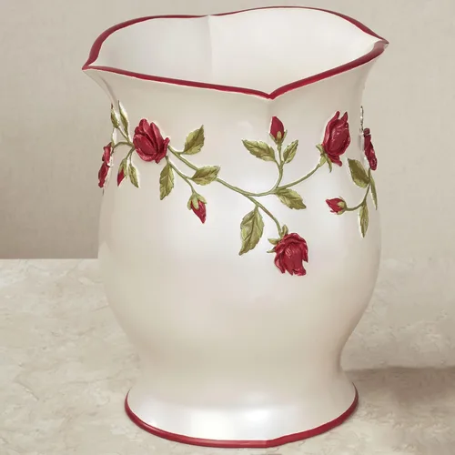 Miniatura 2 de Touch of Class Vining Rose Wastebasket Pearl