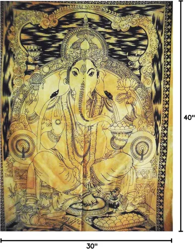 Miniatura 6 de Póster tradicional Jaipur Tie Dye Lord Ganesha, decoración de pared india, tapiz hippie, bohemio para colgar en la pared, decoración de dormitorio
