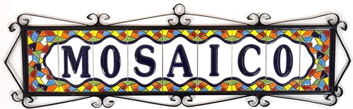 Miniatura 2 de Letreros con números y letras. Azulejos cerámicos policromados, pintados a mano en técnica cuerda seca (cuerda seca) para placas con números