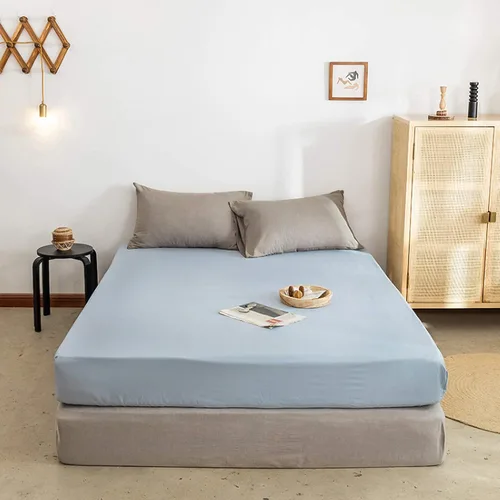 FCLDESHOP Sábana bajera ajustable de algodón suave de color liso, protector de colchón antideslizante para habitación de huéspedes de hotel, para