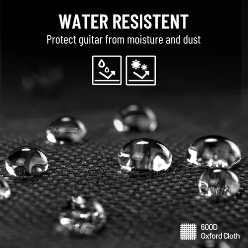 Miniatura 4 de CAHAYA Funda para Guitarra Acústica con Acolchado Grueso Impermeable Correa de Hombro Doble Ajustable Estuche de Guitarra Bolsa de Concierto 40 41