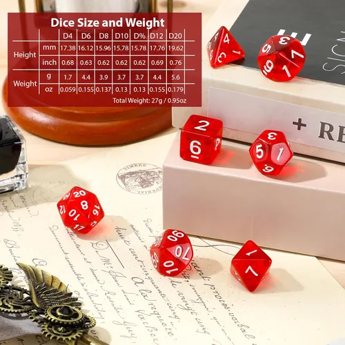 Miniatura 7 de 105 piezas, conjuntos de dados a granel, dados poliédricos con bolsa con cordón, juego de mesa de rol múltiple D4 D6 D8 D10 D% D12 D20