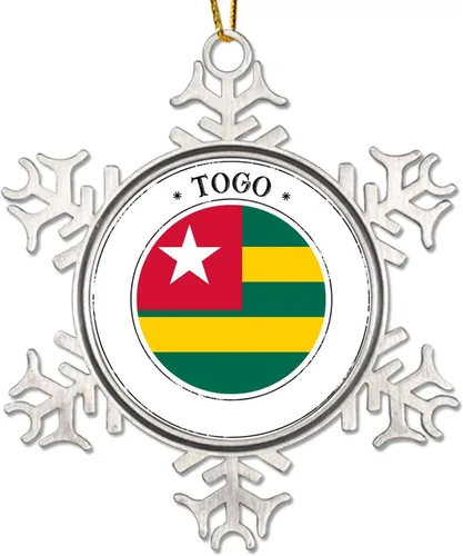 Miniatura 11 de Bandera de Argelia, adorno de Navidad para niños, bandera nacional, silueta de Argelia, decoración de Navidad, copo de nieve, adorno de metal