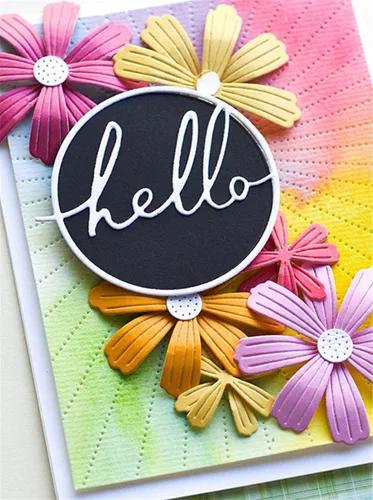 Miniatura 2 de DzIxY Hello Words - Troqueles de corte de metal para hacer tarjetas, troquelados, troquelados, álbumes de recortes, plantillas de máquina de 6