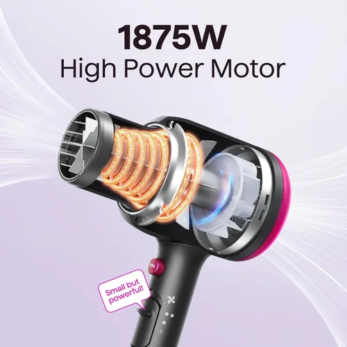 Miniatura 3 de Wavytalk wavytalk - Secador de pelo profesional con difusor, secador de pelo iónico de 1875 W para mujeres, juego de rizadores 5 en 1 con cepillo
