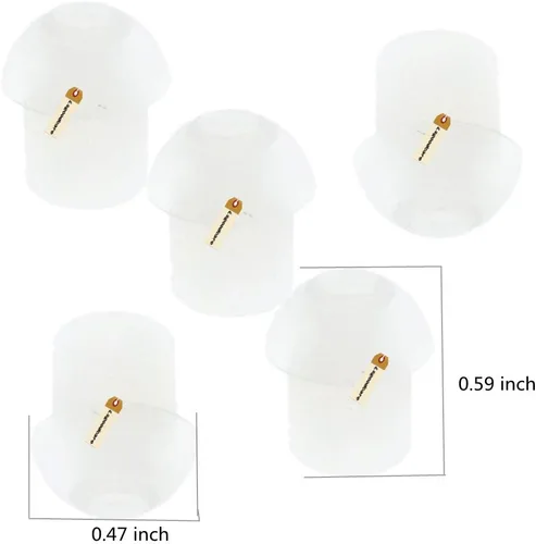 Miniatura 3 de Lsgoodcare 20 piezas de almohadillas de silicona blanca suave con forma de hongo de repuesto cómodo, cubiertas de tubo acústico compatibles