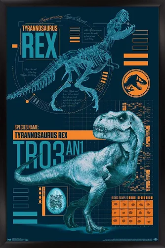 Miniatura 7 de Trends International Jurassic World: Fallen Kingdom - Póster de pared T-Rex, 14.725 x 22.375 pulgadas, versión enmarcada de madera de granero
