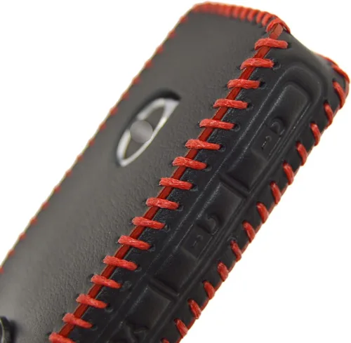 Miniatura 5 de Funda protectora de cuero real para llavero sin llave para Volvo XC40 XC60 XC90 S60 S90 V60 V90 2019-2026 Negro