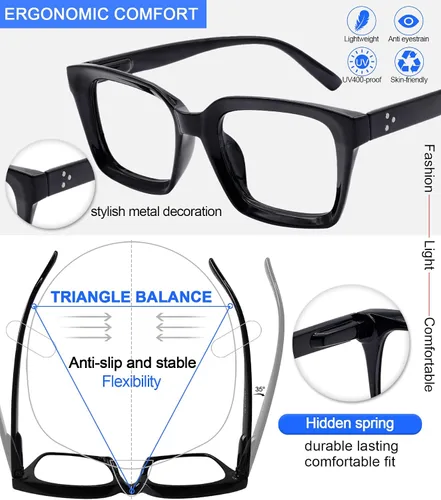 Miniatura 5 de MARE AZZURO Lentes de computadora para mujer, con bloqueo azul, elegantes lentes de juego para mujer, sin aumento