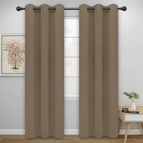 Miniatura 252 de Easy-Going - Cortinas opacas para dormitorio, aislamiento térmico sólido con ojales, cortinas de ventana para reducción de ruido, cortinas