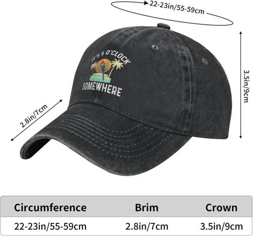 Miniatura 30 de Philysonic 5 Oclock Somewhere Hat It is 5 Oclock Somewhere Hat Gorra de béisbol para mujer, gorra de moda