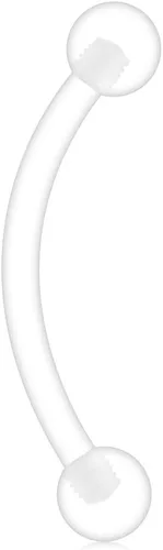 Miniatura 2 de Ruifan - Aretes de acrílico transparente para piercing, curvos, tipo mancuerna, para lengua con ojos de serpiente, 10 piezas, calibre 14