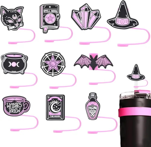 10 fundas para popotes de 7 a 0.315 in, compatibles con vasos Stanley de 40 onzas y 30 onzas, reutilizables
