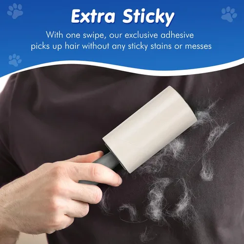 Miniatura 2 de BEAUTURAL Rodillo de pelusa, extra pegajoso, 360 hojas para eliminación de pelo de mascotas, removedor de pelusa de perros y gatos, paquete de 4