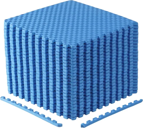 Miniatura 12 de CAP Puzzle Exercise Mats 3/4” Thick EVA Interlocking Foam Tiles for Home Gym Flooring Multiple Options Guijarro - Negro