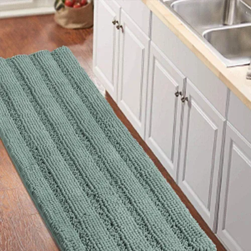 Miniatura 10 de Turquoize Alfombras de Baño de Chenilla Peludas Alfombra de Baño Antideslizante Gruesas Alfombras Peludas para Baño Chenilla Juego de Alfombra