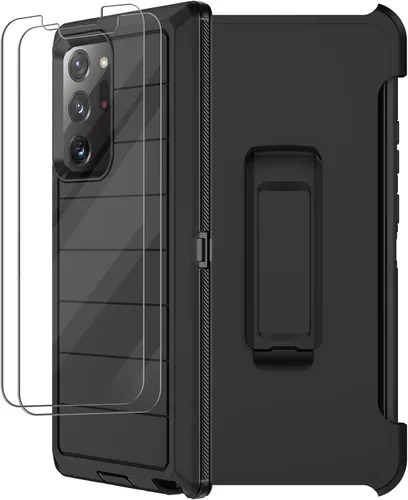 Miniatura 9 de Funda para Galaxy Note 20 Ultra con clip para cinturón, 2 protectores de pantalla, grado militar, cuerpo completo, resistente, a prueba de golpes