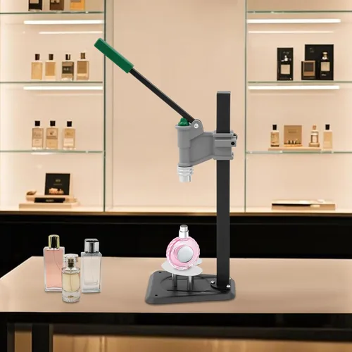 Miniatura 2 de Taponadora manual de botellas de perfume de escritorio de base corta, máquina de herramienta de tapado de altura ajustable para diámetro exterior