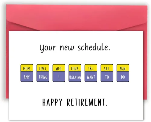 Huameigf Divertidas tarjetas de jubilación para él y ella, regalos de humor para mujeres y hombres, felicitaciones nuevo calendario de jubilación