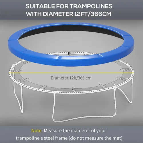 Miniatura 3 de Soozier Funda de resorte para cama elástica de 12 pies/14 pies, repuesto de almohadilla de seguridad para cama elástica, impermeable y resistente a
