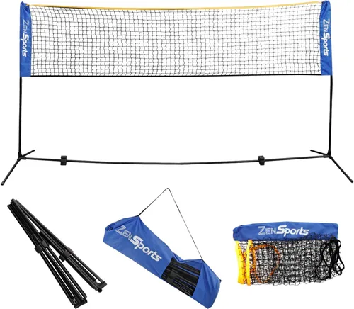ZENY Red de tenis de bádminton portátil de 10 pies para fútbol, pickleball, voleibol para niños, altura ajustable de 2.5 pies a 5 pies para juegos